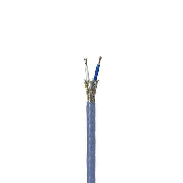 M17/176-00002 Twinax Cable (Shielded Twisted Pair) with Blue PFA Jacket, 100 ft Length
